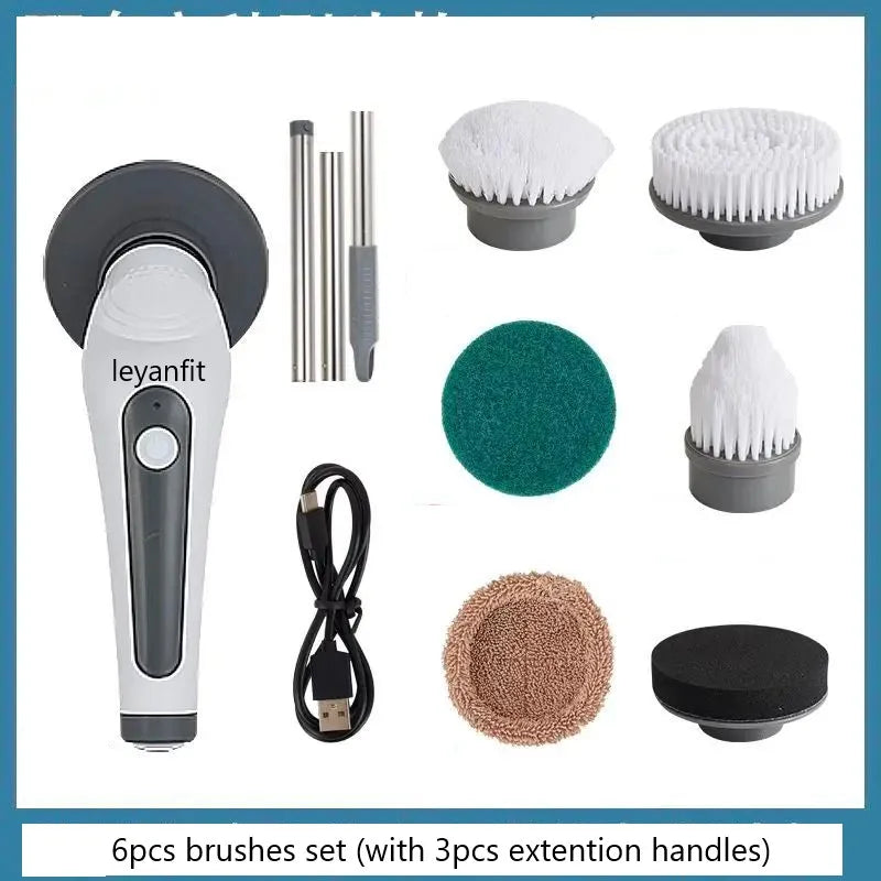 Neon Waterproof 6 in 1 Electric Cleaning Brush Electric Spin Scrubber