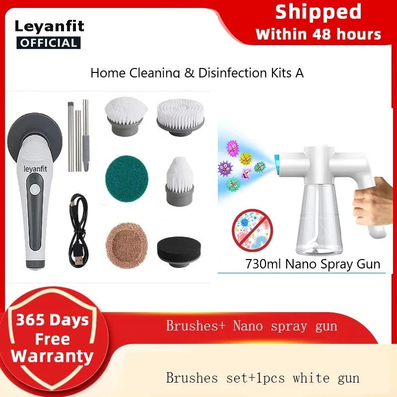 Neon Waterproof 6 in 1 Electric Cleaning Brush Electric Spin Scrubber