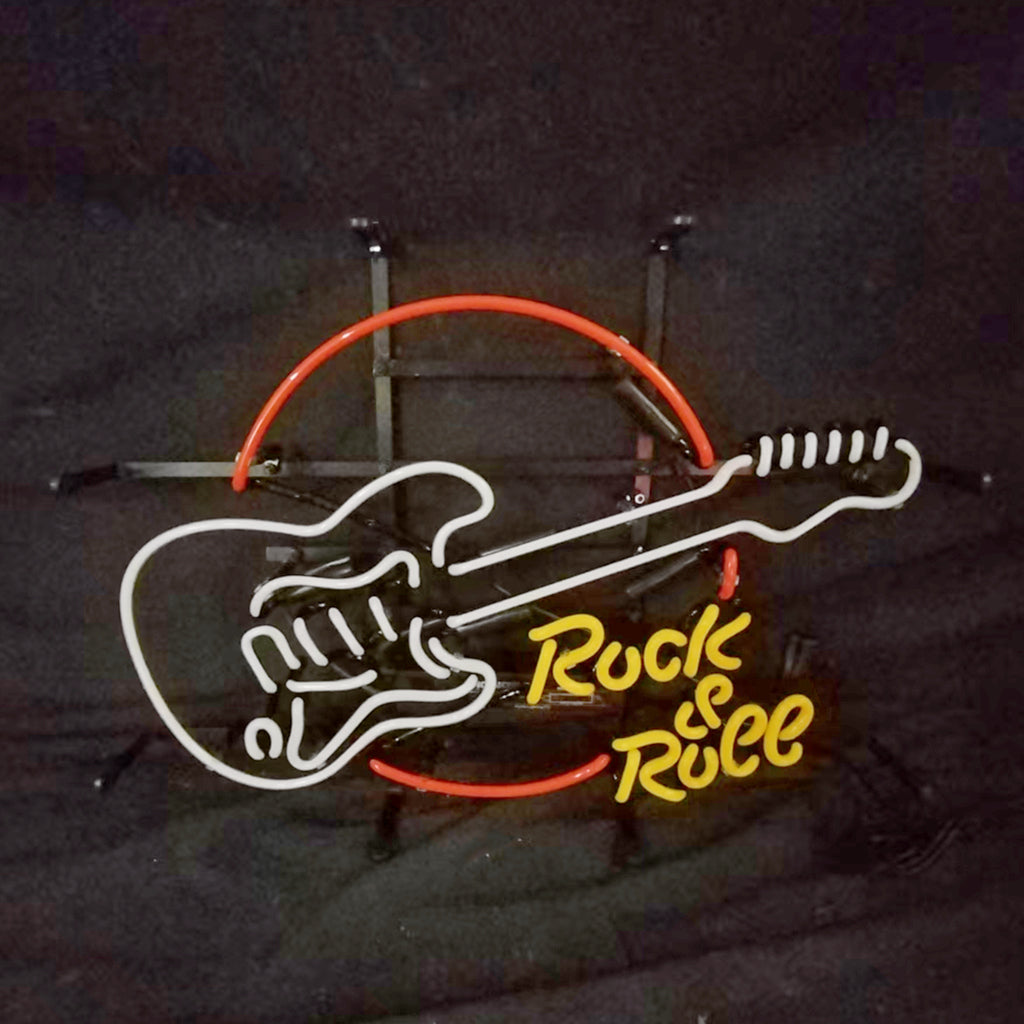 Rock &amp; Roll Guitar — Neon Sign