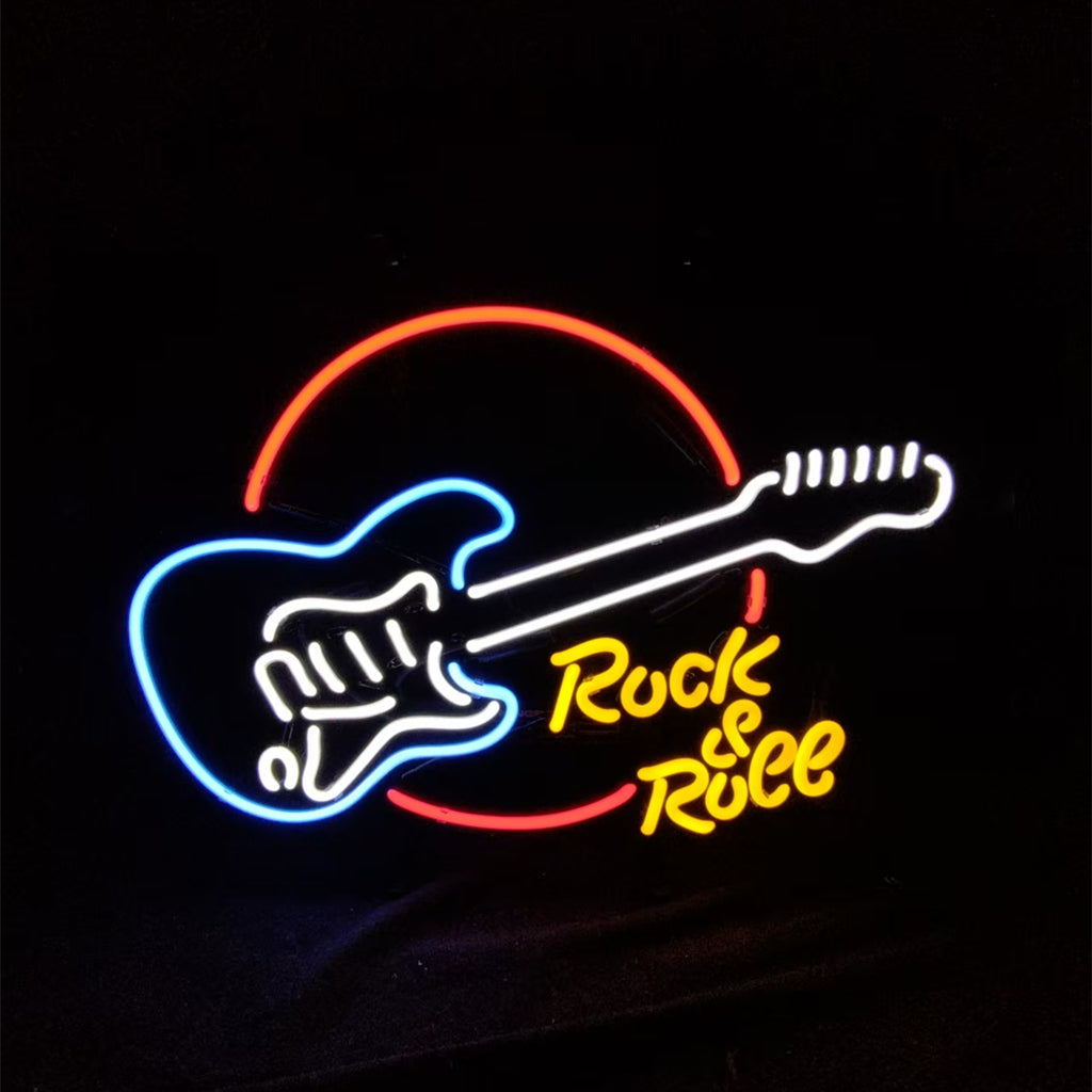 Rock &amp; Roll Guitar — Neon Sign