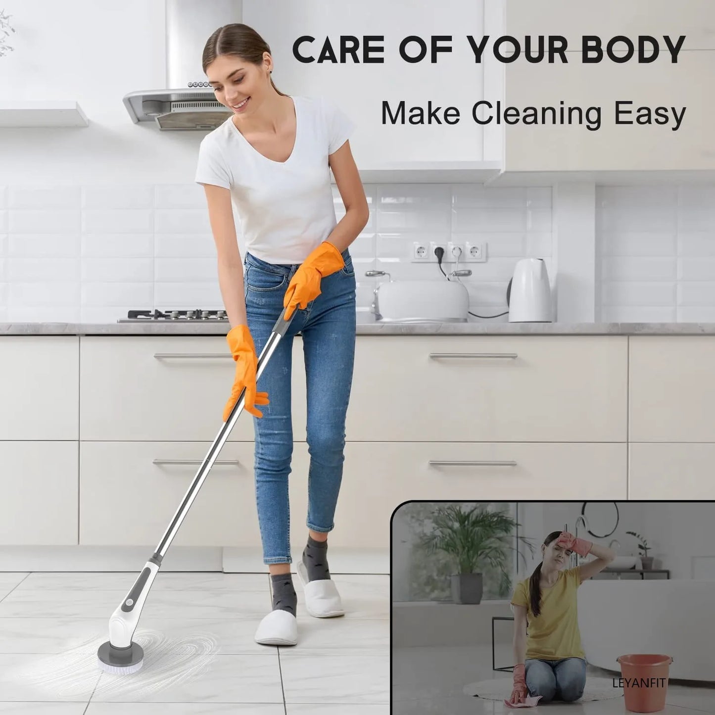 Neon Waterproof 6 in 1 Electric Cleaning Brush Electric Spin Scrubber